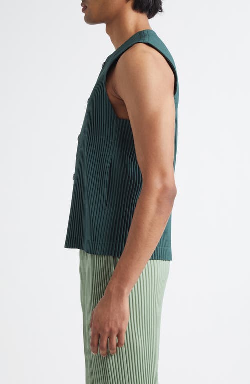 Issey Miyake Homme Plissé Tailored Pleats 1 Vest In Evergreen