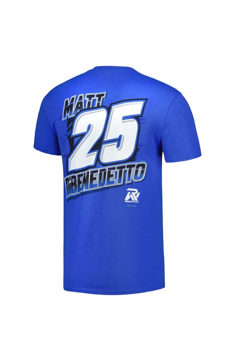 CHECKERED FLAG Men's Checkered Flag Sports Royal Matt DiBenedetto Two-Sided Blister T-Shirt, Alternate, color, Royal