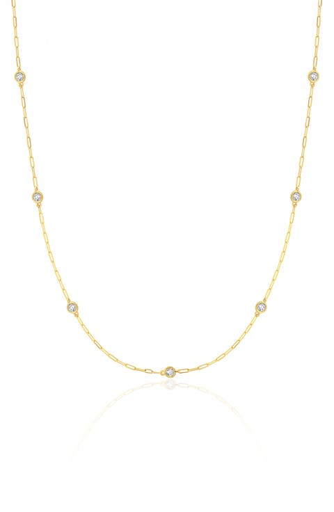 Aura Cubic Zirconia Station Necklace
