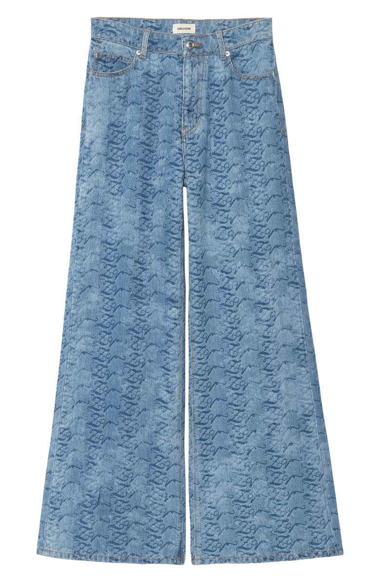 Zadig & Voltaire Eli Wide Leg Jeans, Alternate, color, Light Blue