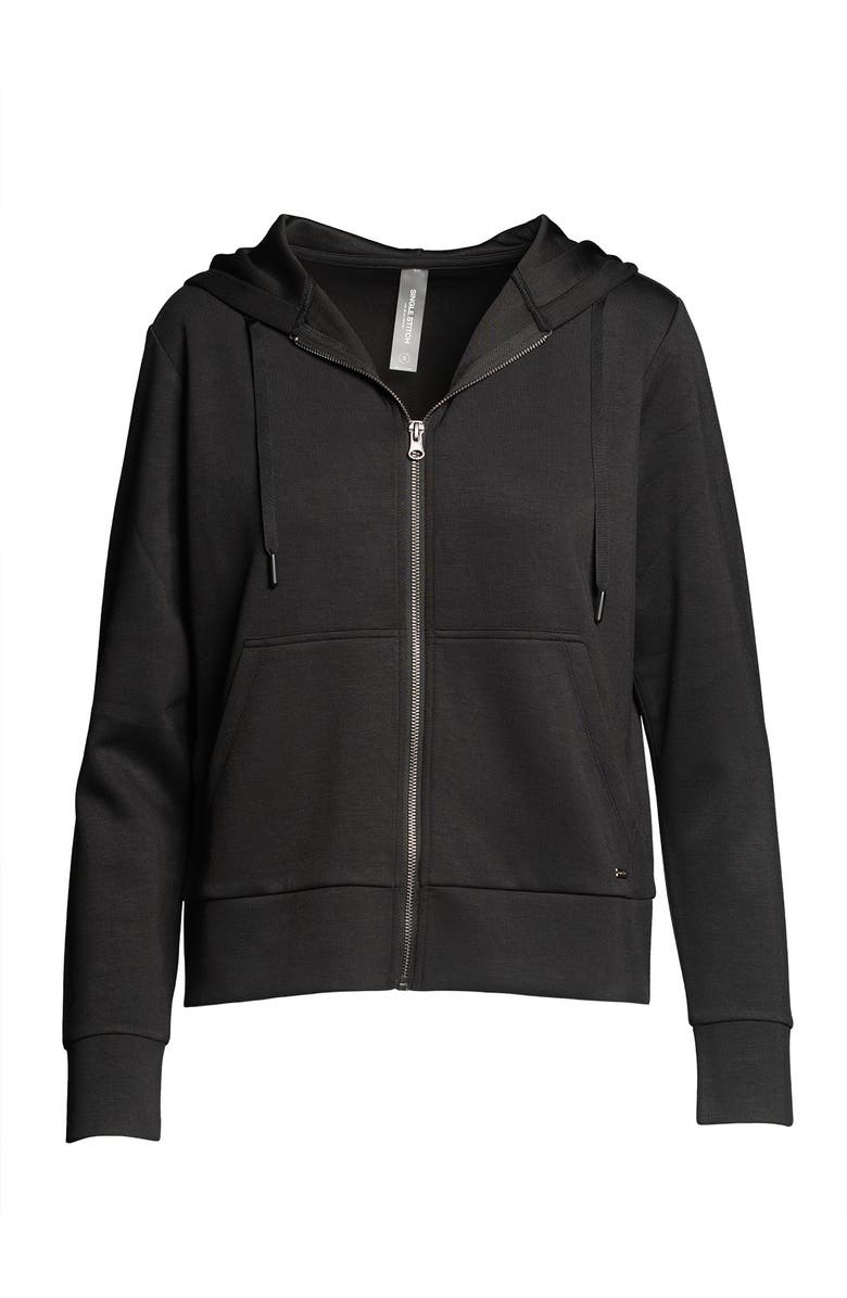 Single Stitch Ultra Soft Full Zip Hoodie, Alternate, color, Black