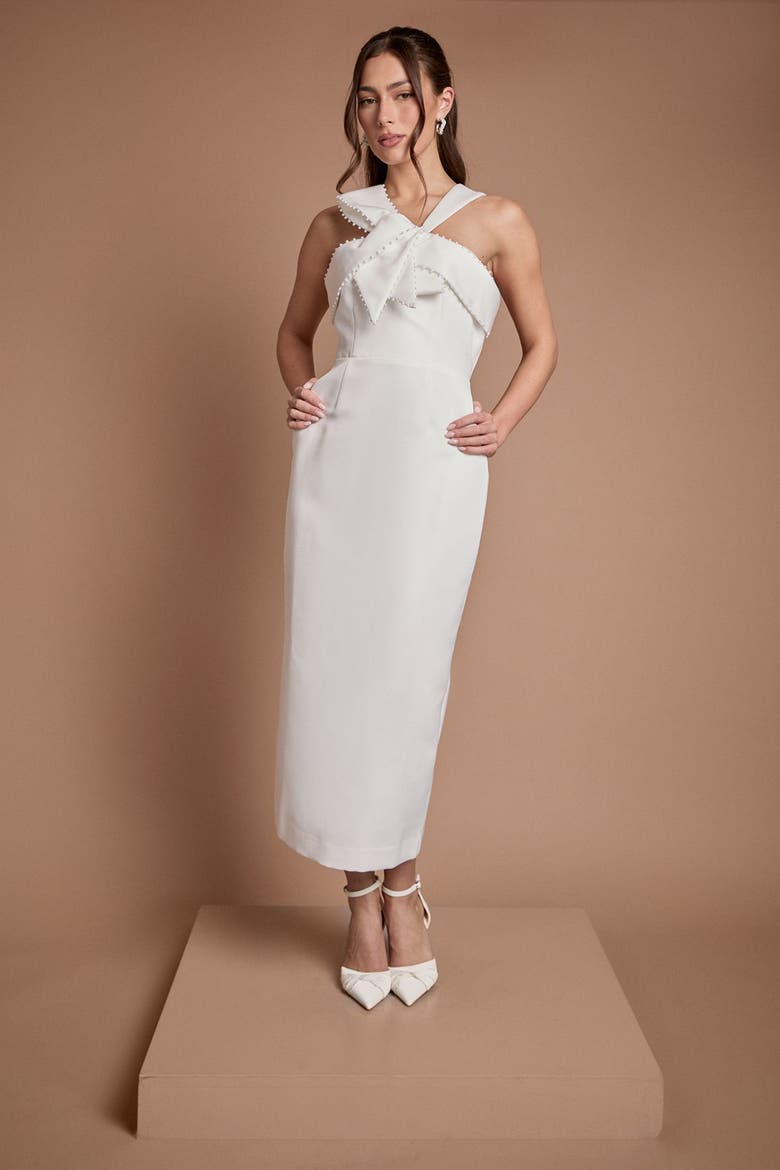 Halter Neck Wedding Dress, Alternate, color, Ivory