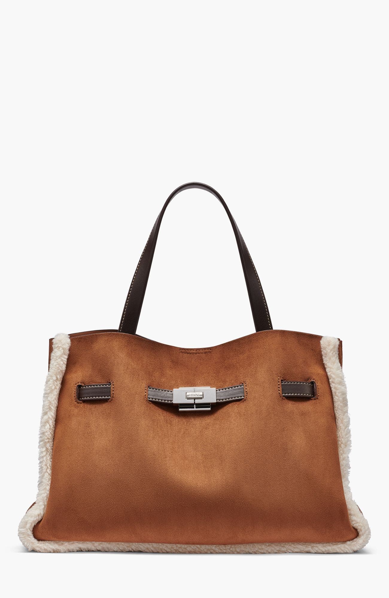 Bryar Large Contrast-Trim Satchel, Main, color, Walnut
