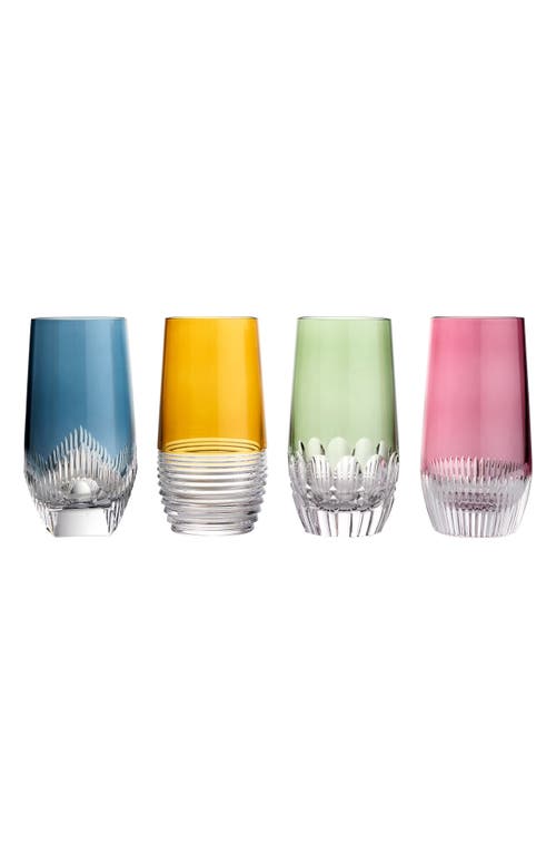 Waterford Mixology Mixed Hiball Crystal Glasses 430ml Set Of Four In Multi