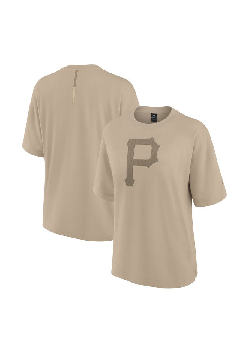 Women's Fanatics Khaki Pittsburgh Pirates Oversized Elements T-Shirt, Main, color, Khaki