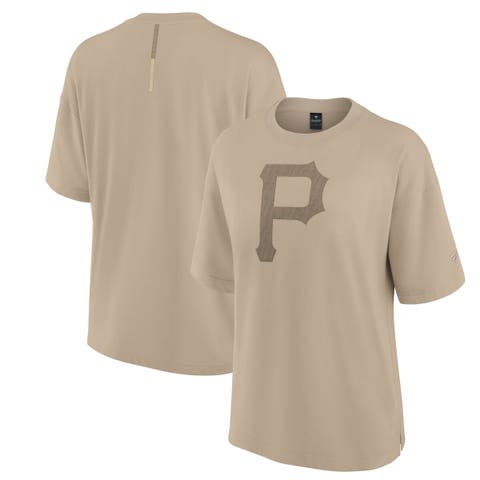 Women's Fanatics Khaki Pittsburgh Pirates Oversized Elements T-Shirt