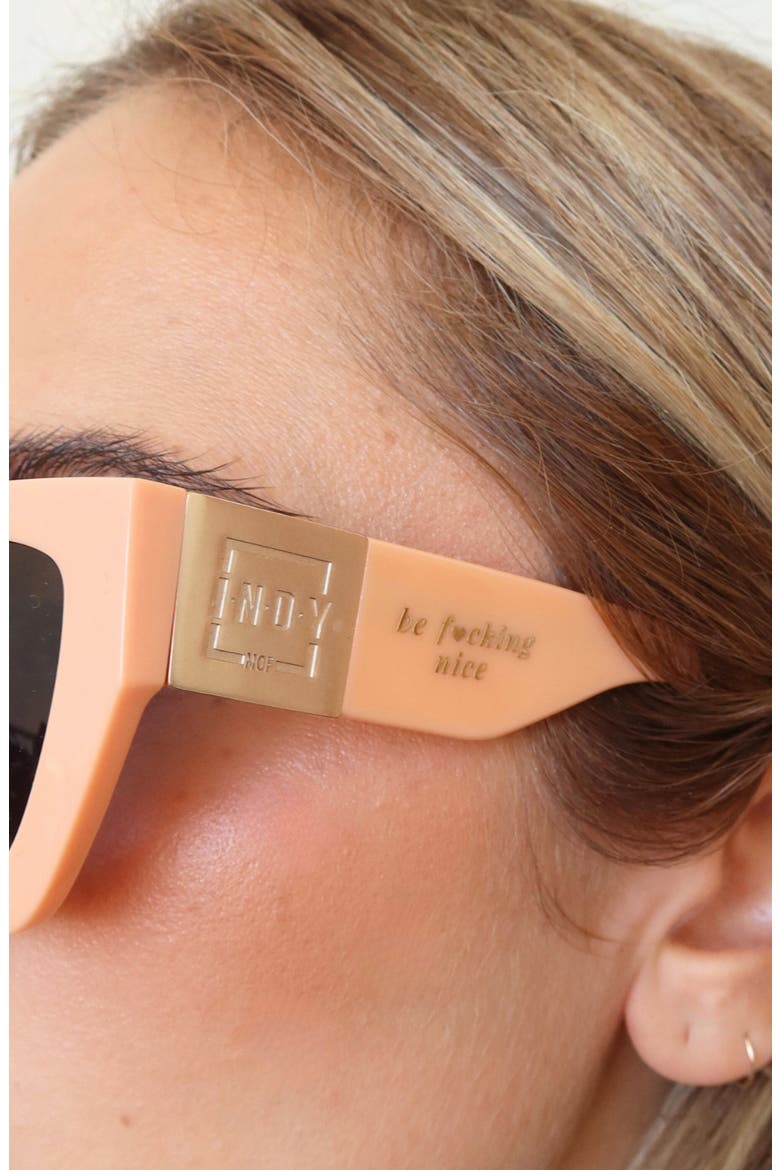 Lainey Square Polarized Sunglasses, Alternate, color, Pantone