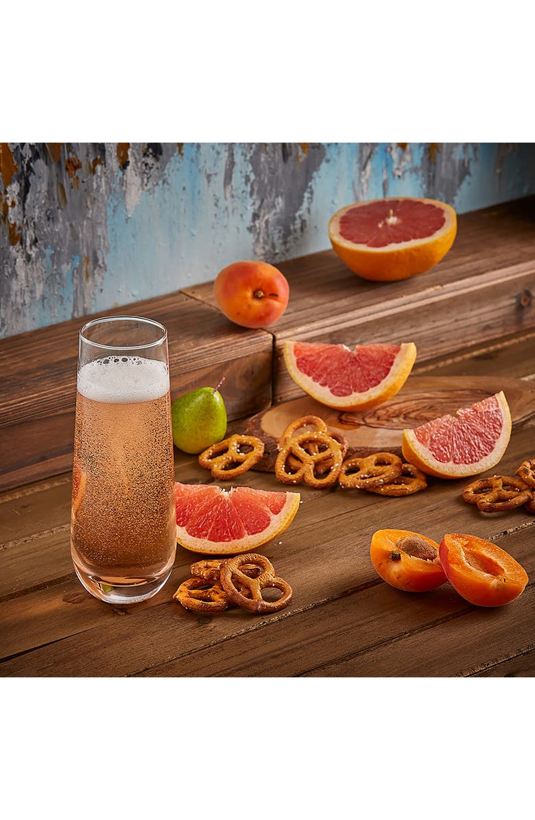 JoyJolt Milo Set of 4 Crystal Mimosa Flutes, Alternate, color, Clear