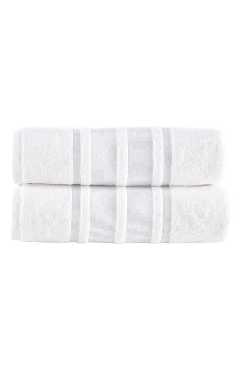Contrast Boarder 2-Piece Towel Set