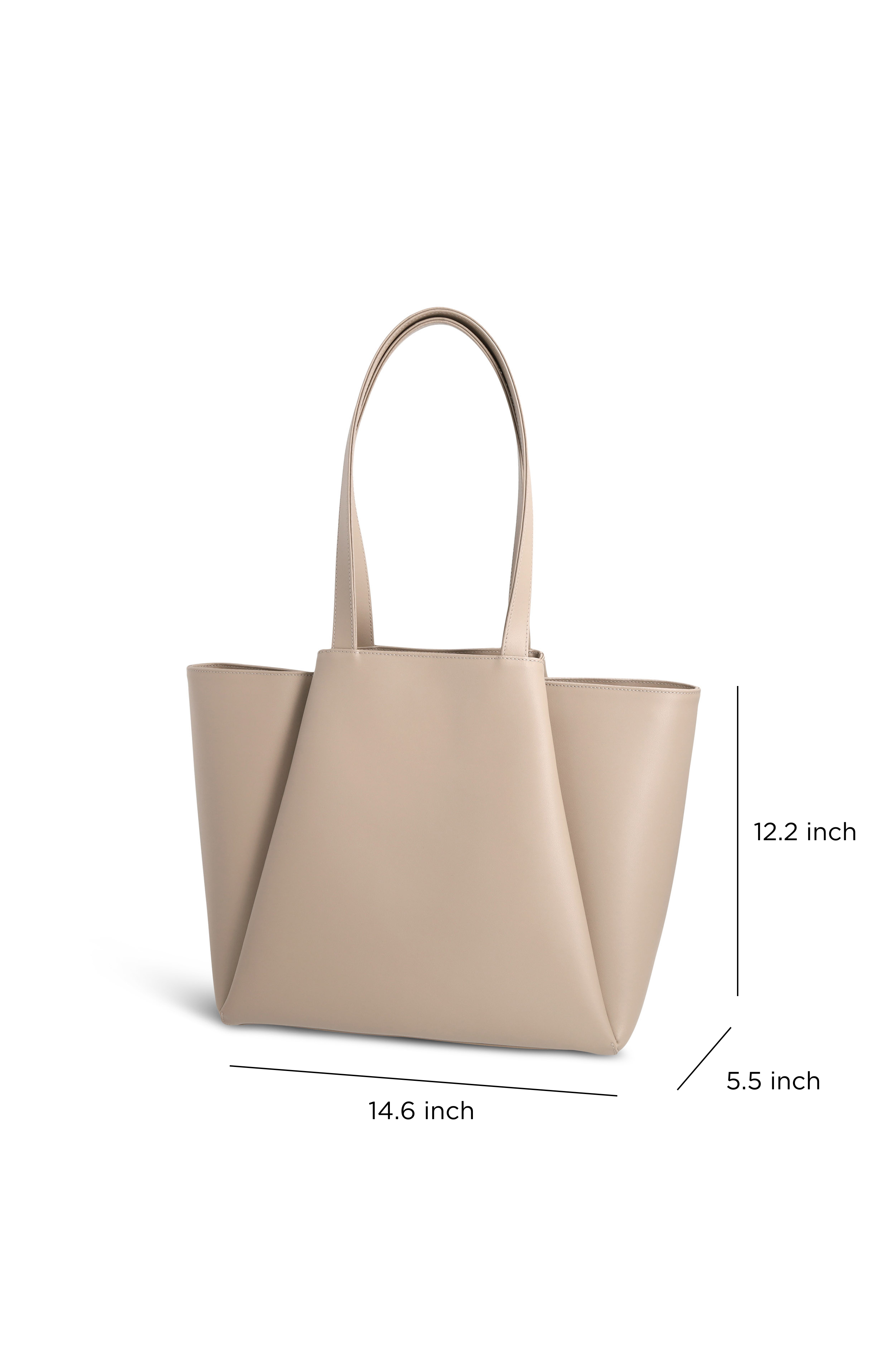 Pyramid Leather Tote Bag, Alternate, color, Greige Taupe