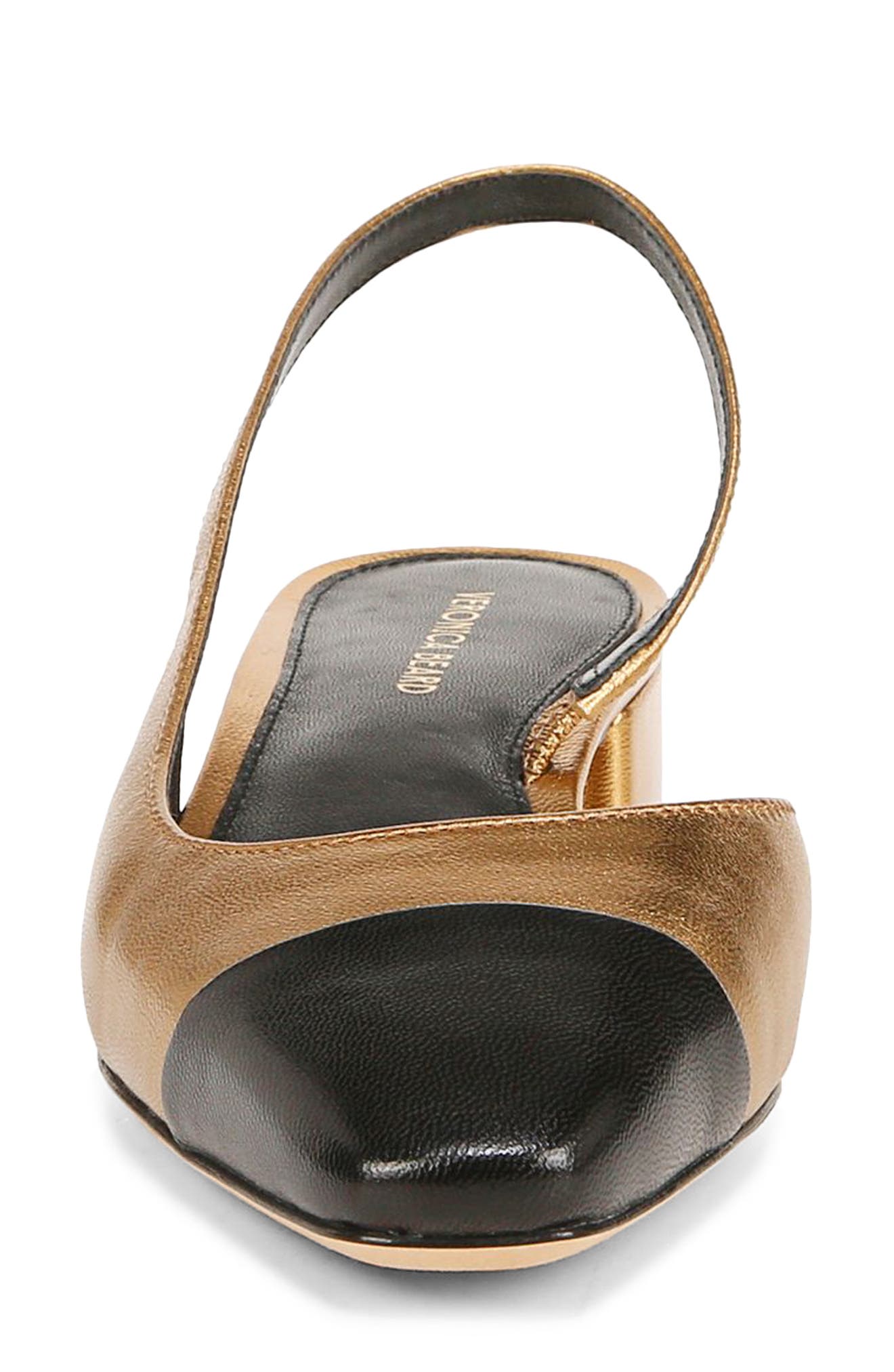 Veronica Beard Cecile Half d'Orsay Slingback Pump, Alternate, color, Dark Gold/ Black