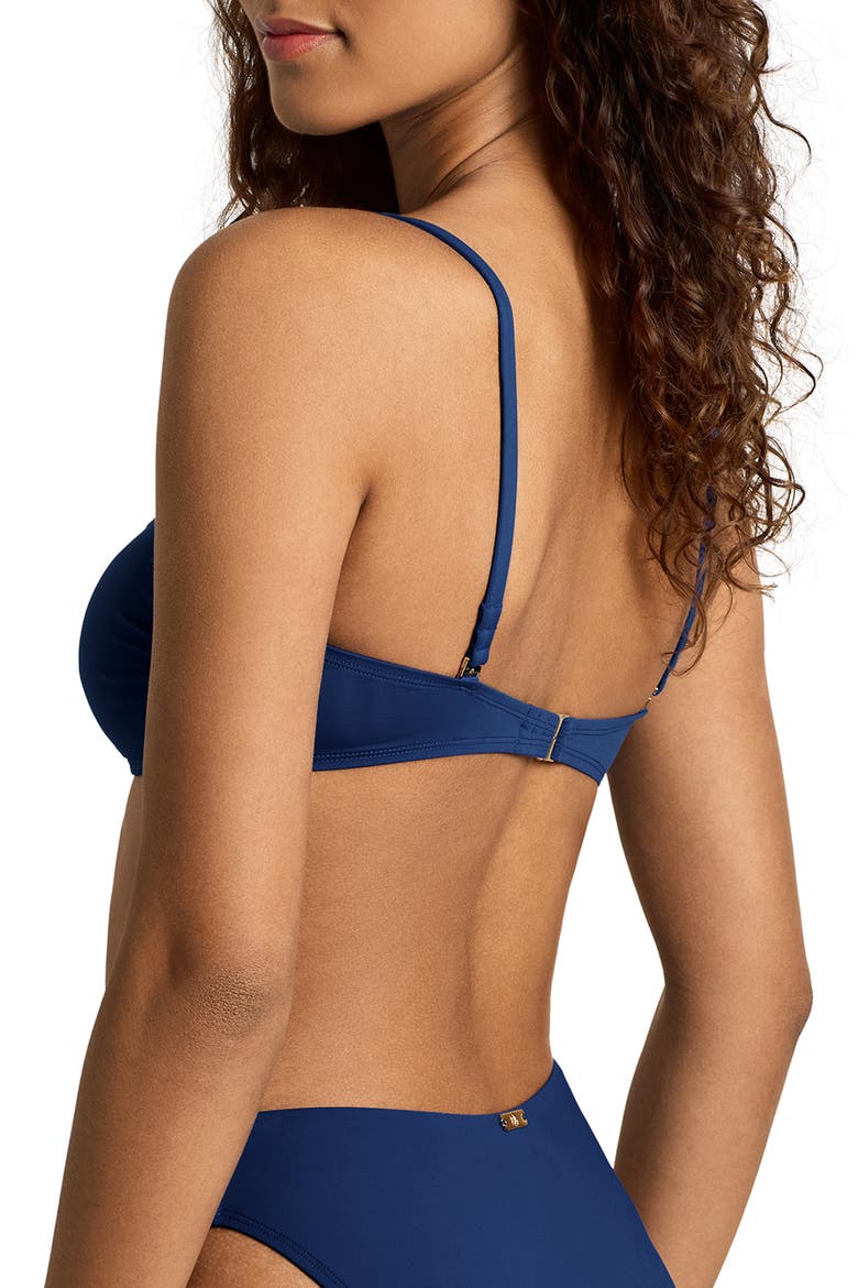 Shirred V-Wire Bikini Top, Alternate, color, BLUE SATURN