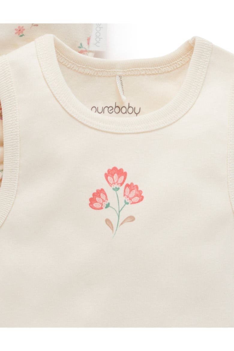 2 Pack Short Sleeve Ribbed Bodysuit Floral, Alternate, color, Emilia Print