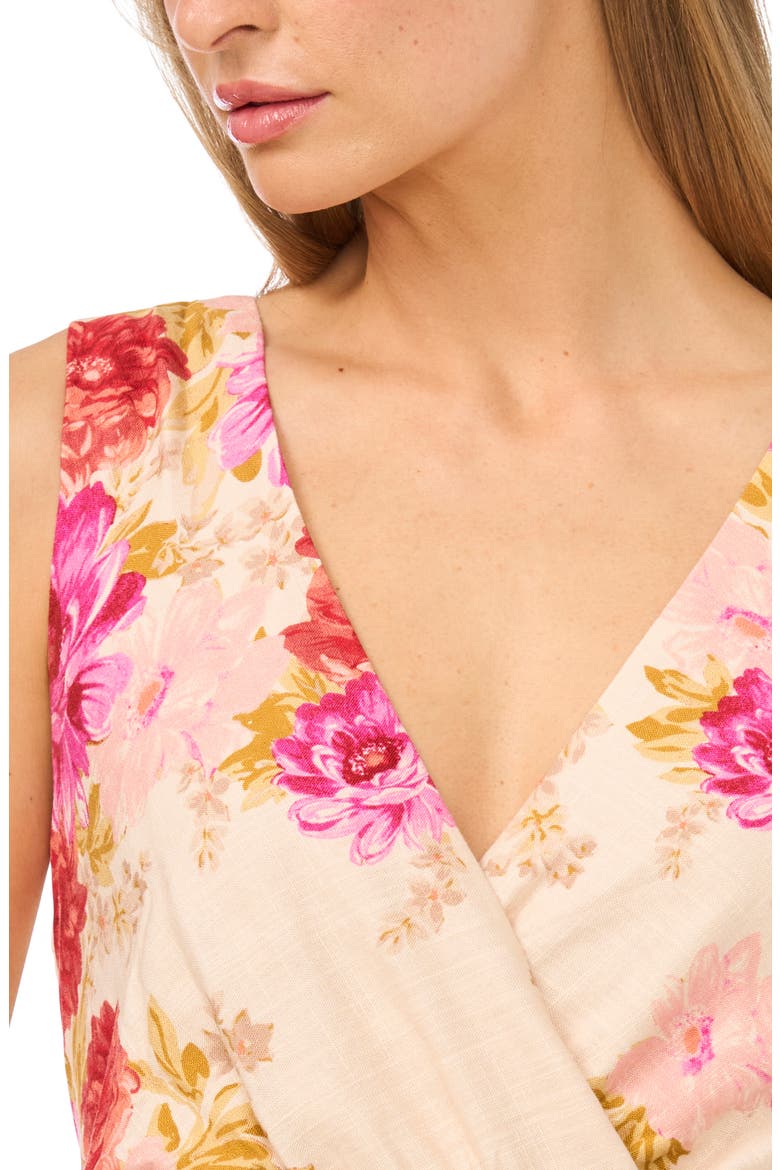 Print Sleeveless Back Tie Maxi Dress, Alternate, color, BUTTERCREAM