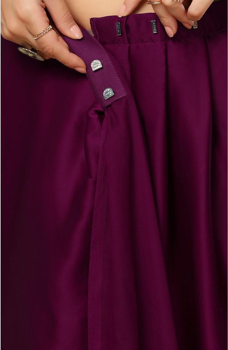 One Minute Saree<sup>®</sup> Bianca Burgundy Satin Ready To Wear Saree, Alternate, color, 