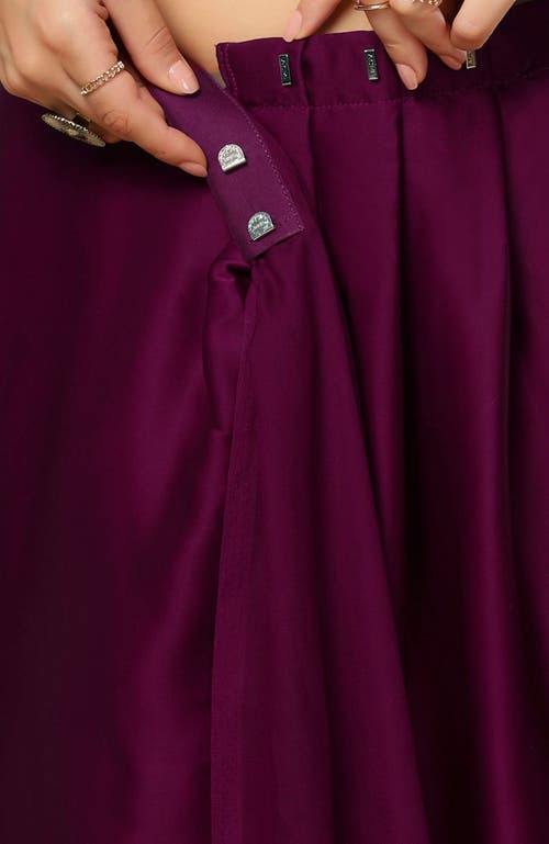 ONE MINUTE SAREE® ONE MINUTE SAREE® BIANCA BURGUNDY SATIN READY TO WEAR SAREE 