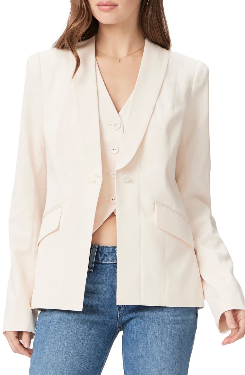 PAIGE Ciarra One-Button Blazer, Main, color, Cream