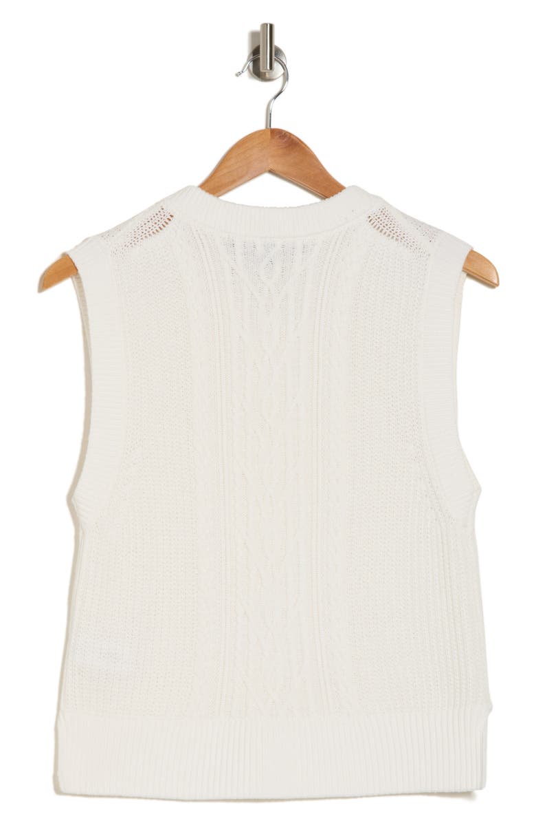 French Connection Mozart Cotton Cable Knit Sleeveless Top, Alternate, color,