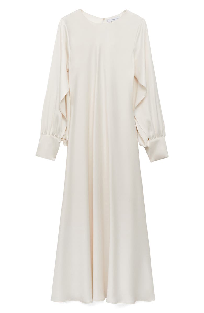 MANGO Split Sleeve A-Line Dress, Main, color, Off White