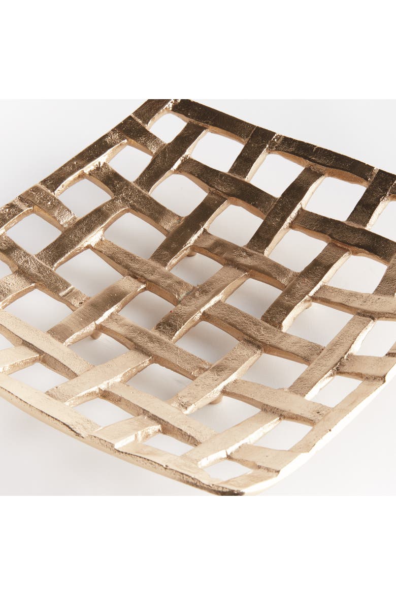 Lopa Decorative Square Tray, Alternate, color, Gold