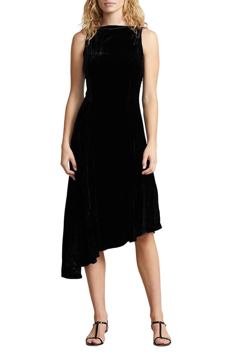 Polo Ralph Lauren Gia Strapless Asymmetric Stretch Velvet Cocktail Dress |  Nordstrom