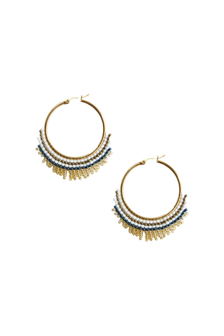 Armada Hoop Embera Earrings, Main, color, Multi