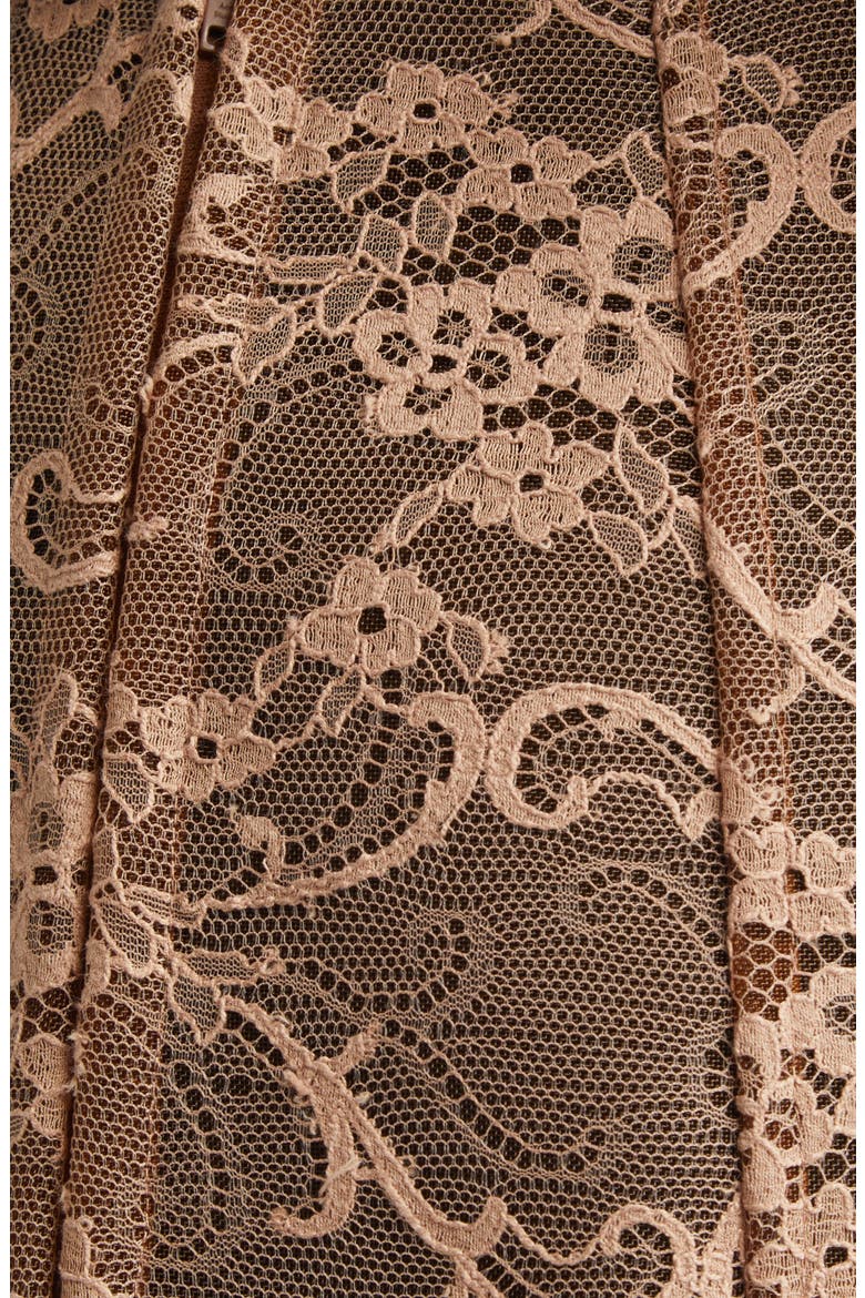 Icasso Sheer Lace Midi Skirt, Alternate, color, BRONZE BROWN