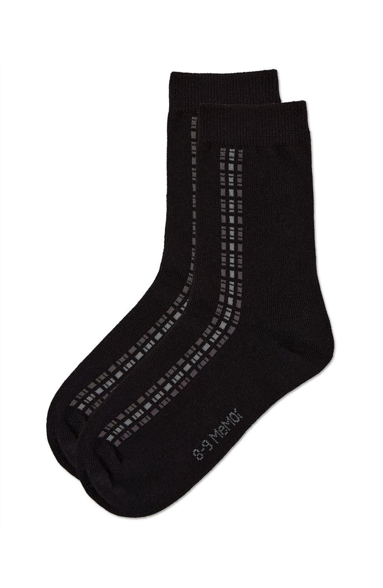 MeMoi Vertical Dashed Line Crew Socks, Alternate, color, Black