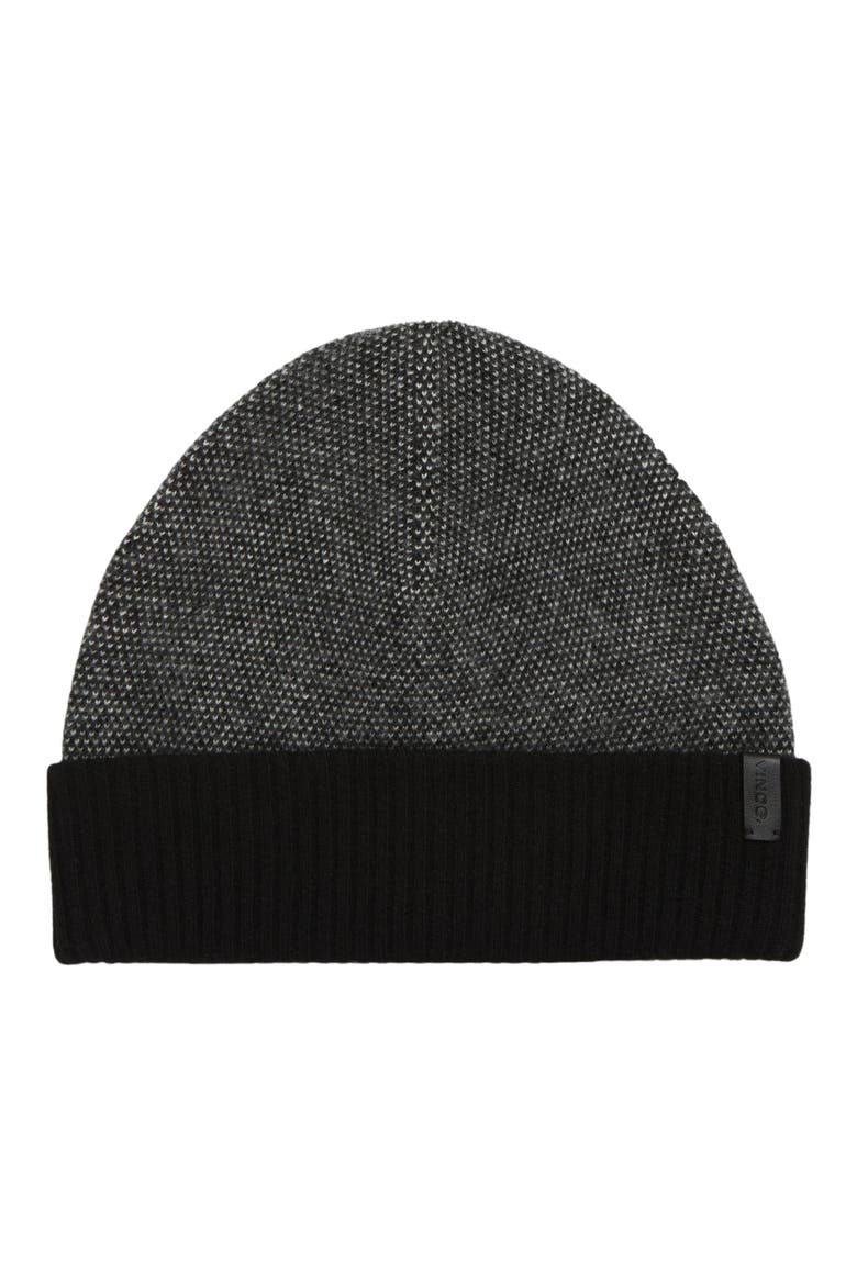Birdseye Cashmere Cuff Beanie, Main, color, BLACK