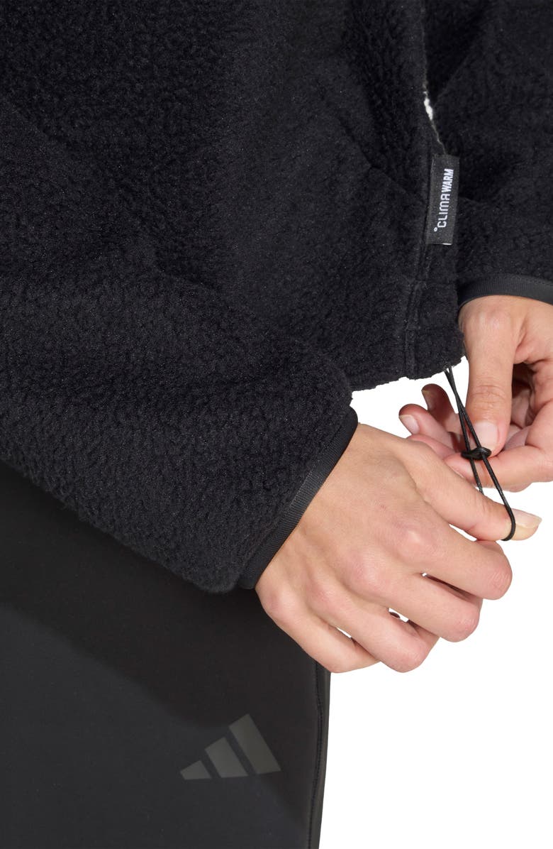 adidas Climawarm High Pile Fleece Half Zip Pullover, Alternate, color, Black