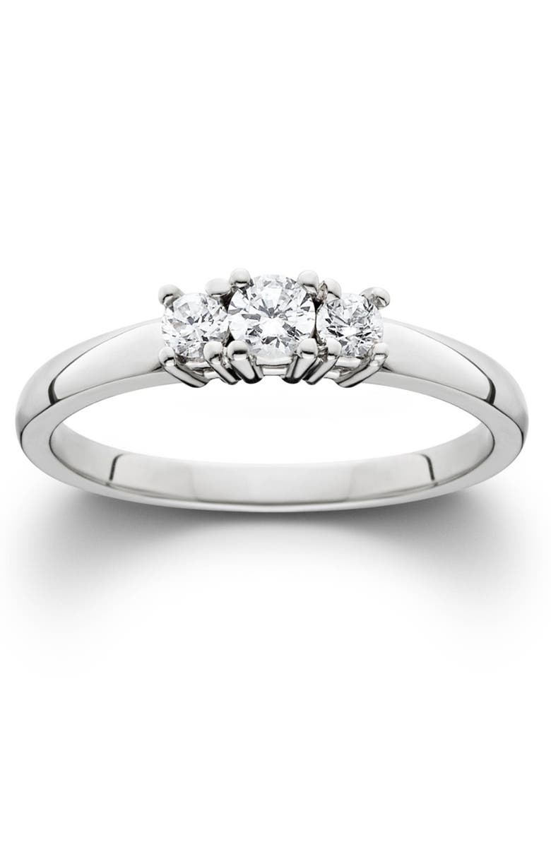 Bliss Diamond 1/4 Ct Three Stone Lab Grown Diamond Engagement Ring 10k Gold, Main, color, 10K White Gold