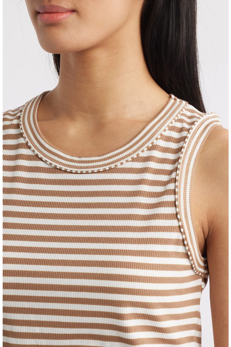 Stripe Rib Tank, Alternate, color, CAMEL/ OFF WHITE