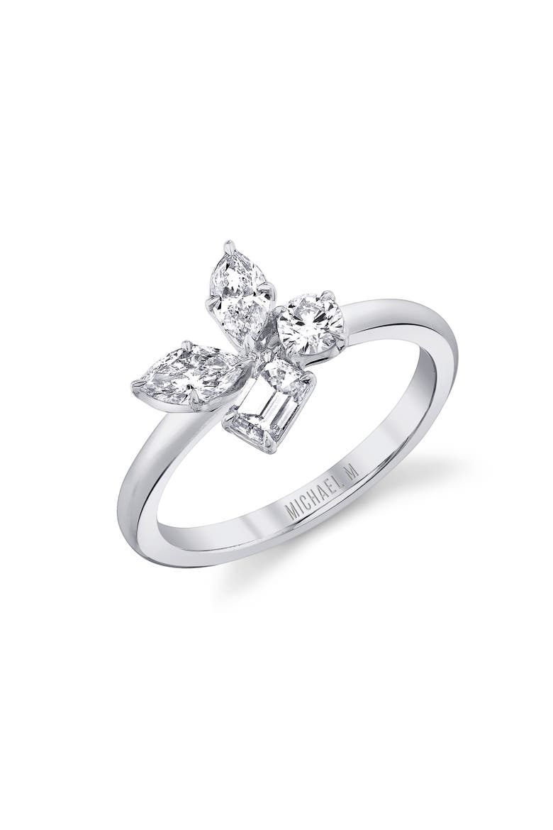 Montage Cluster Ring, Alternate, color, White Gold