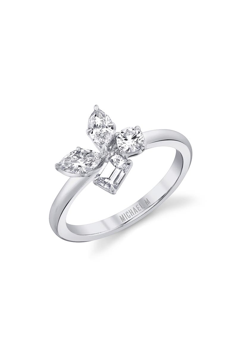 Michael M Montage Cluster Ring, Alternate, color, White Gold