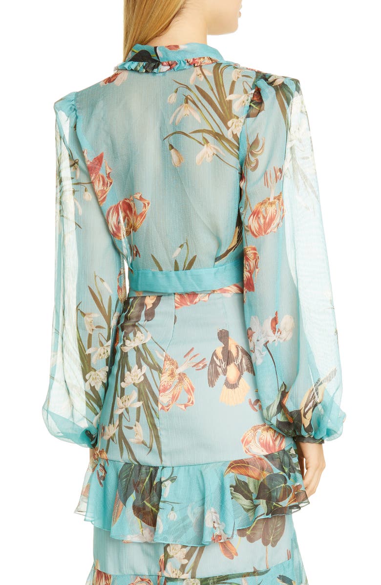 PatBO Patricia Bonaldi PatBO Carolina Tie Front Long Sleeve Crop Top, Alternate, color, 