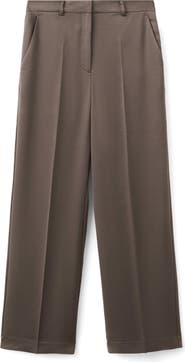 MANGO Straight Leg Satin Pants