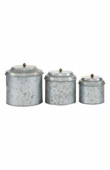 UMA Farmhouse Set of 3 Metal Canisters