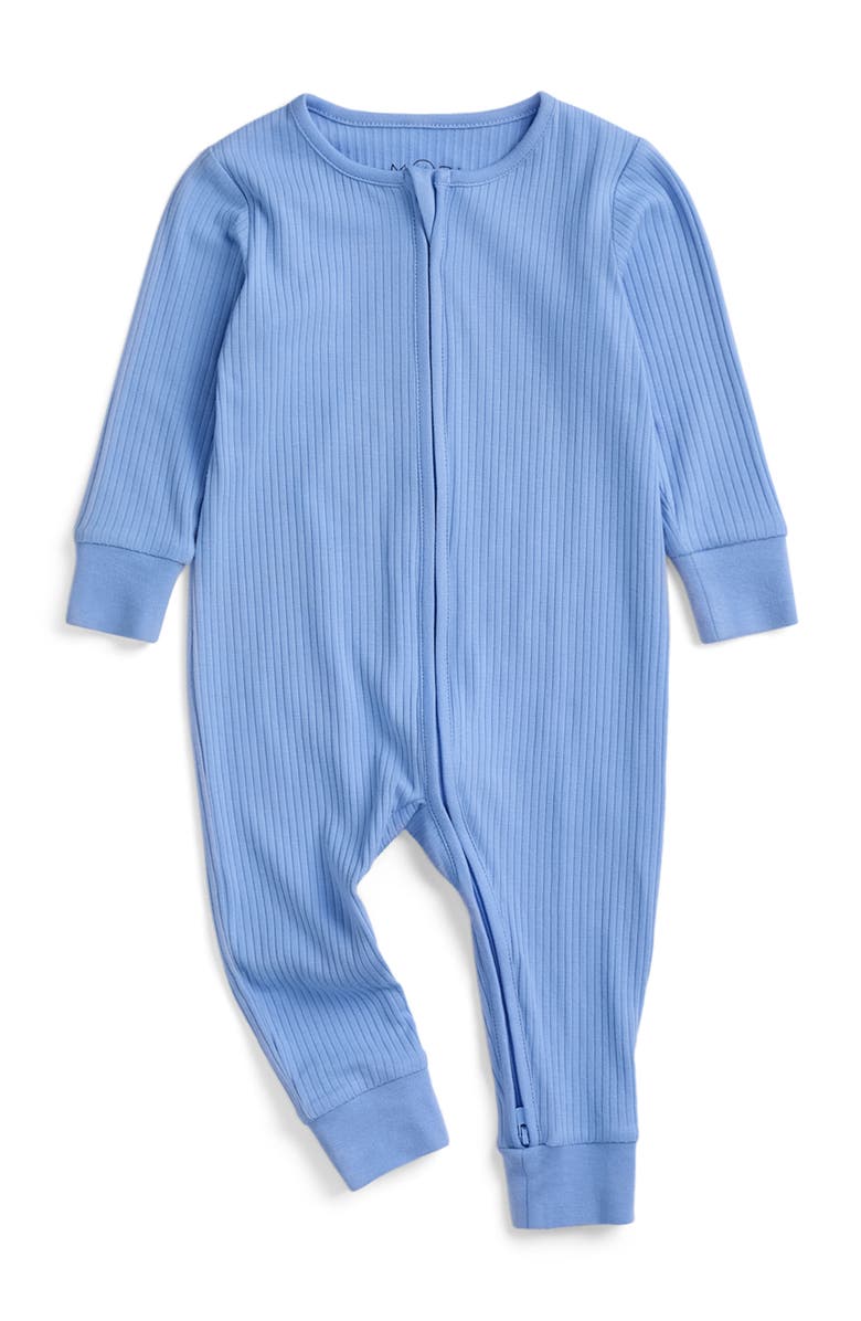 MORI Ribbed Two Way Zip-Up Romper, Main, color, Hydrangea
