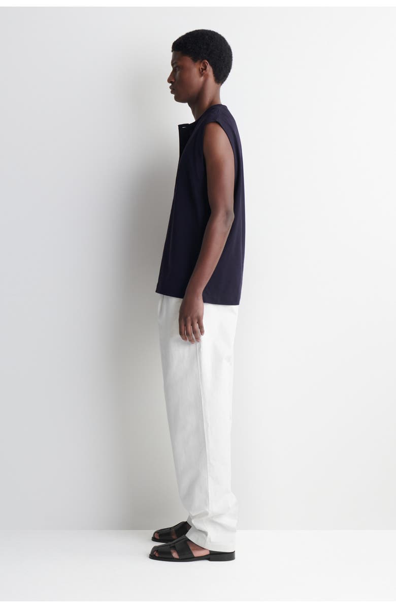 COS Cotton Henley Tank Top, Alternate, color, Navy