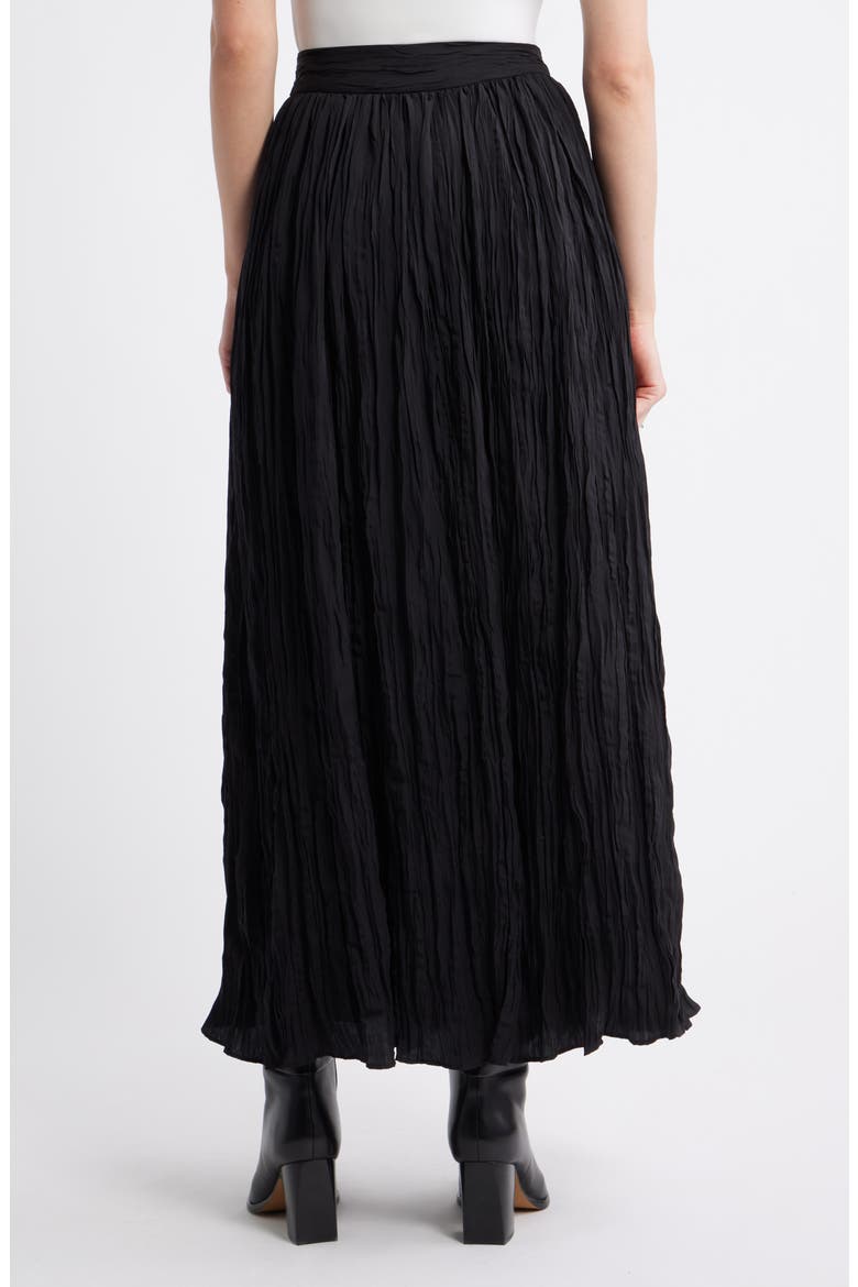 Crinkle A-Line Maxi Skirt, Alternate, color, BLACK