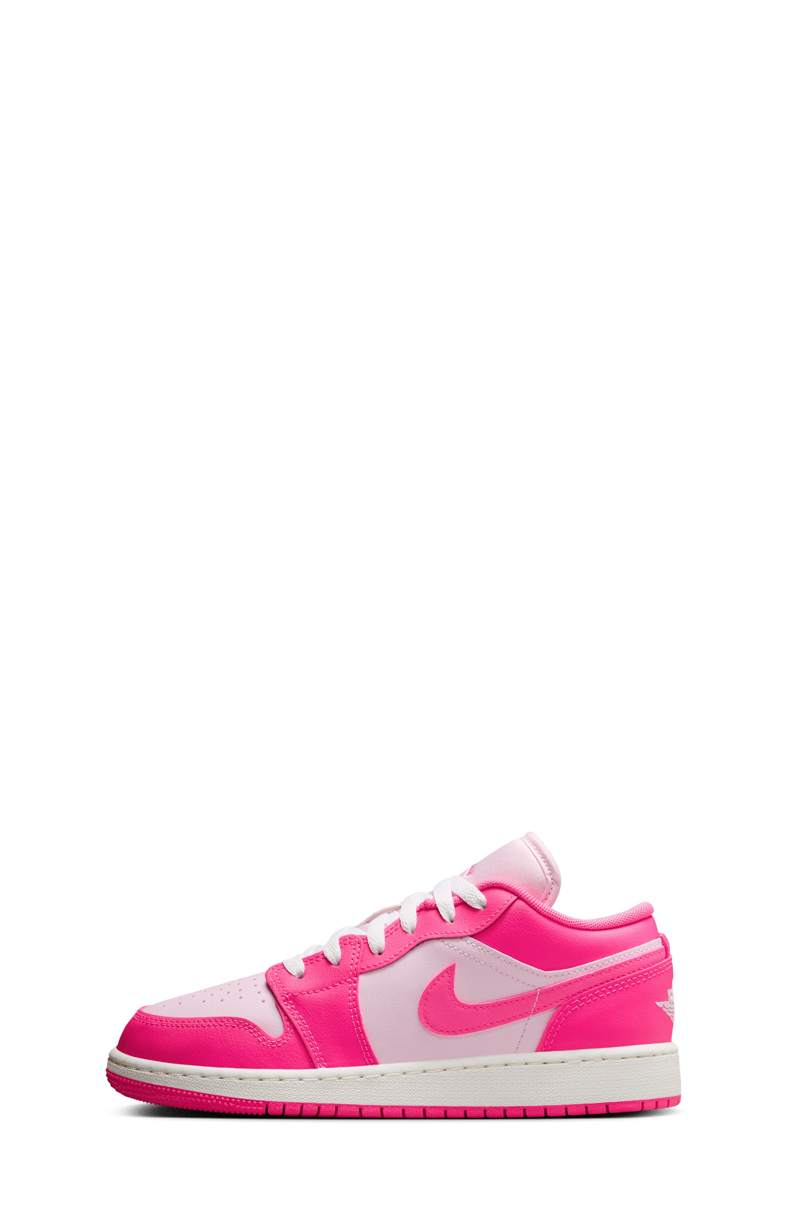 Nike Kids
 Air Jordan 1 Low Basketball Sneaker, Alternate, color, Pink Foam/ White/ Hyper Pink