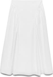 MANGO Cotton Midi Skirt with Pleats