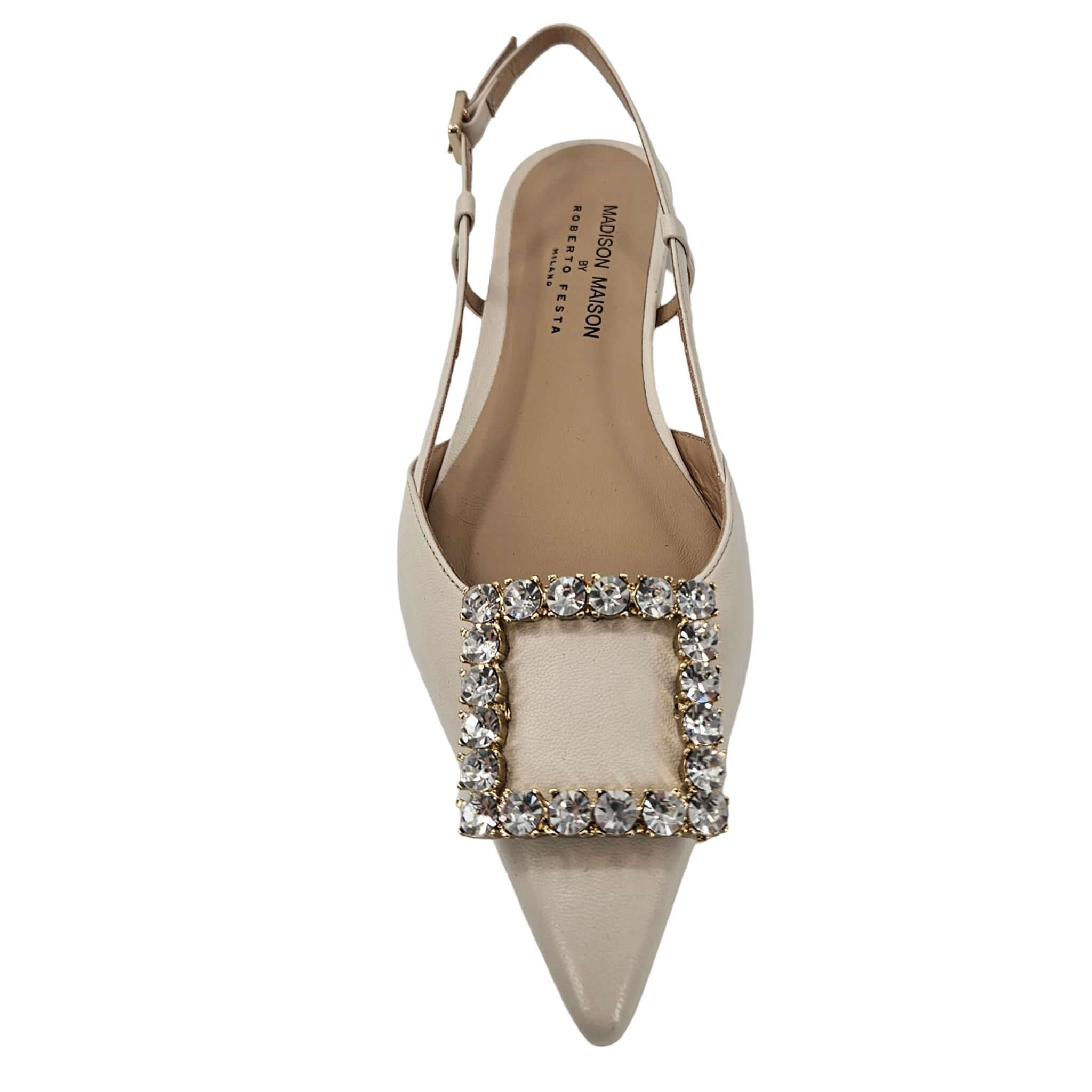 Sling Back Flat, Alternate, color, Cream