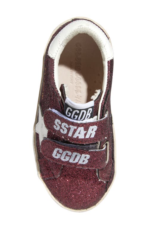 Golden Goose Kids' Old School Glitter Sneaker In Bordeaux/white