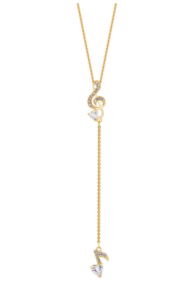 Swarovski Pleasant 23K Yellow Gold Plated Clear Swarovski Crystal Y Pendant Necklace, Alternate, color,