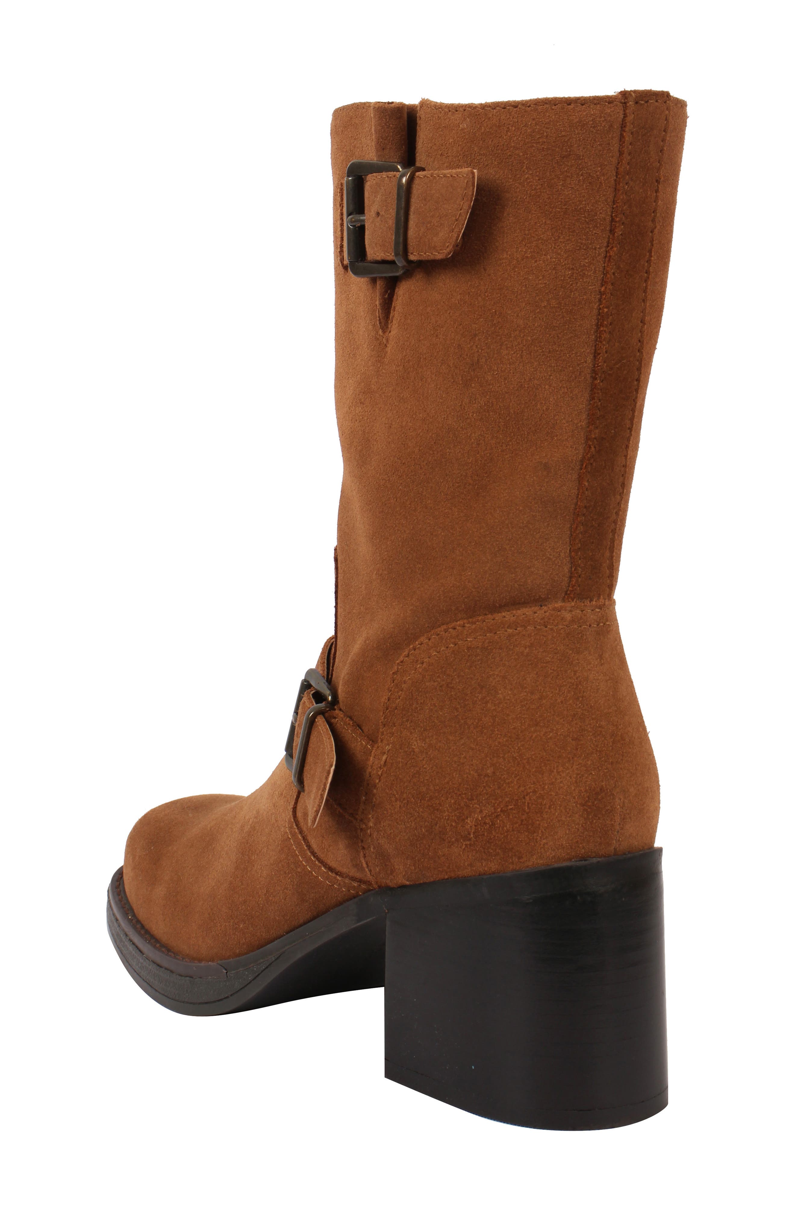 Janice Block Heel Engineer Boot, Alternate, color, TOBACCO SUEDE