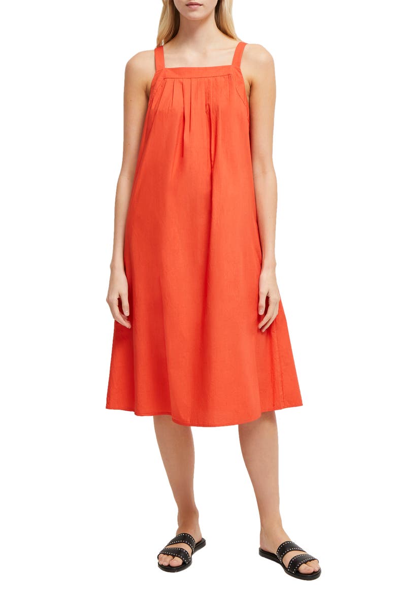 Harmony Cotton Trapeze Dress, Alternate, color, VINTAGE RED