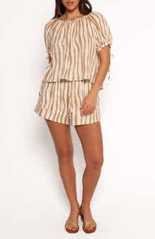 Petal & Pup Maggie Stripe Cotton Blend Top & Shorts Set