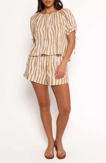 Petal & Pup Maggie Stripe Cotton Blend Top & Shorts Set