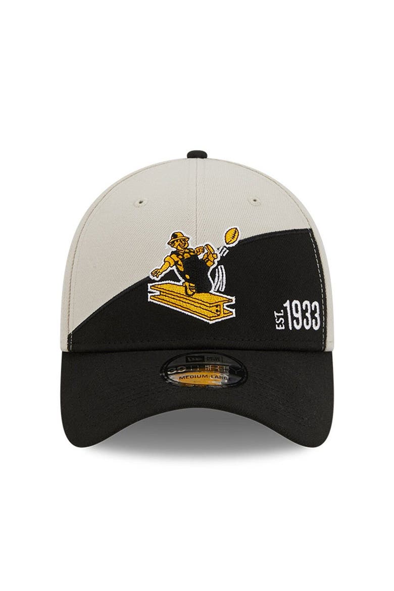 Men's New Era Cream/Black Pittsburgh Steelers 2023 Sideline Historic 39THIRTY Flex Hat, Alternate, color, Cream